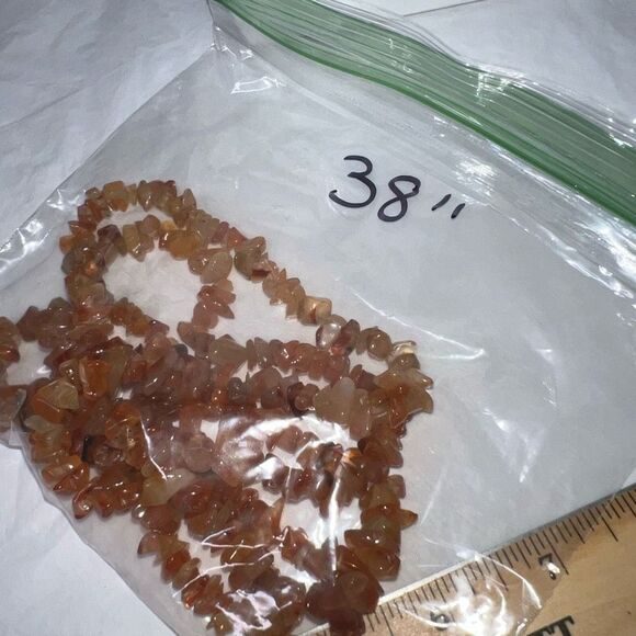 Chunky Orange Agate Boho Beaded Necklace - Picture 6 of 6